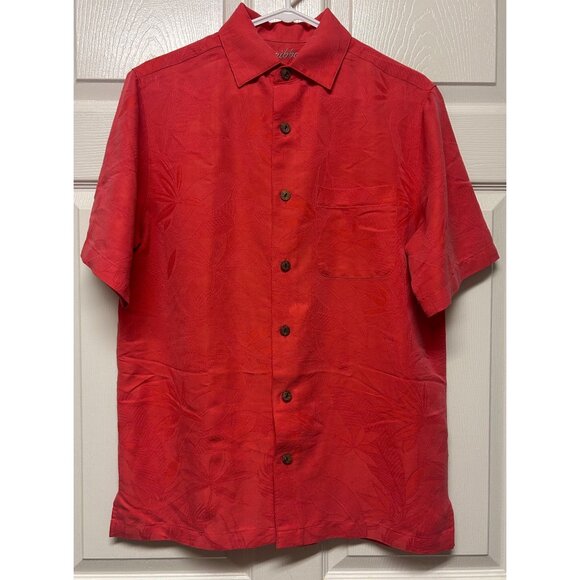 Caribbean Other - Caribbean Men's Coral Short Sleeve Jacquard Shirt Small Beach Cruise Tropical